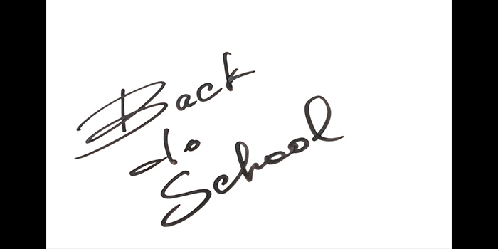 Words Back to School on a whiteboard